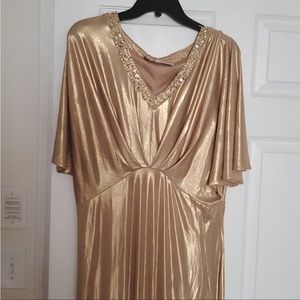 Badgley mischka gold dress